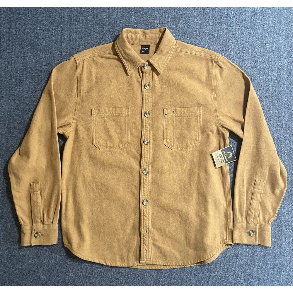 Brahma Long Sleeve Work Shirt Men's Trailblazer Brown Relaxed Fit Size S-NWT